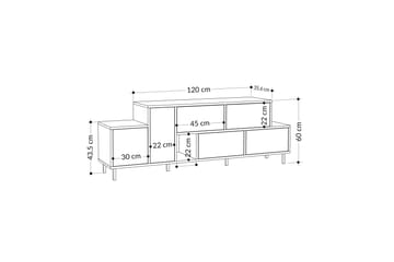 Hermes Tv-möbelset 171,2x35,6 cm Beige Brown/Black - Møbler - TV borde & mediemøbler - TV-borde
