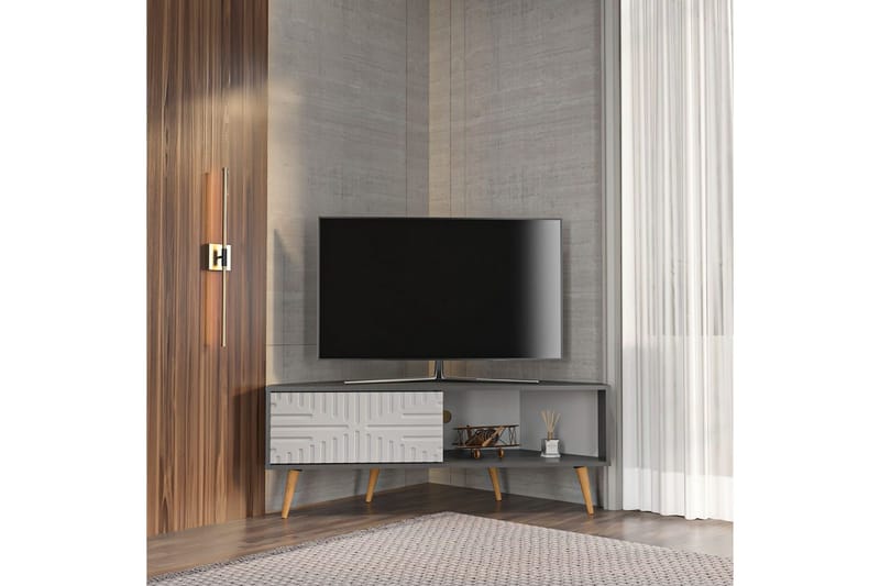 Abbas TV-bænk 140 cm - Antracit/Hvid - Møbler - TV borde & mediemøbler - TV-borde