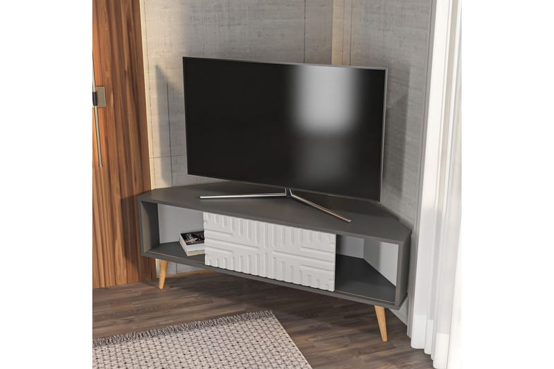 Abbas TV-bænk 140 cm - Antracit/Hvid - Møbler - TV borde & mediemøbler - TV-borde