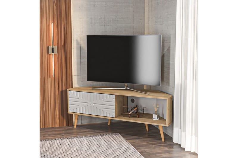 Abbas TV-bænk 140 cm - Eg/Hvid - Møbler - TV borde & mediemøbler - TV-borde
