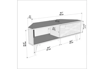 Abbas TV-bænk 140 cm - Eg/Hvid - Møbler - TV borde & mediemøbler - TV-borde