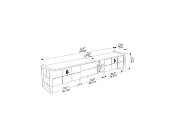 Abbas TV-bænk 184 cm - Hvid/Sort - Møbler - TV borde & mediemøbler - TV-borde