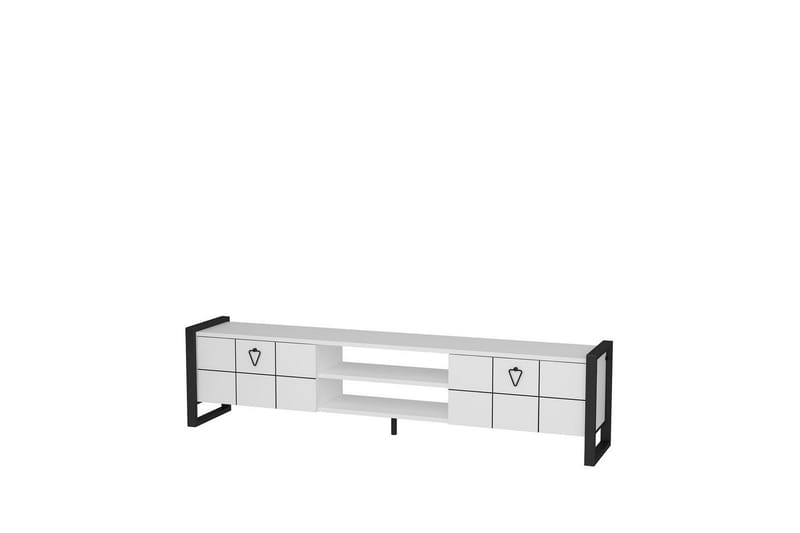 Abbas TV-bænk 184 cm - Hvid/Sort - Møbler - TV borde & mediemøbler - TV-borde