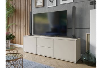 Agawal Fritstående Tv-bord 141 cm med Opbevaring i Malet Træ - Beige - Møbler - TV borde & mediemøbler - TV-borde