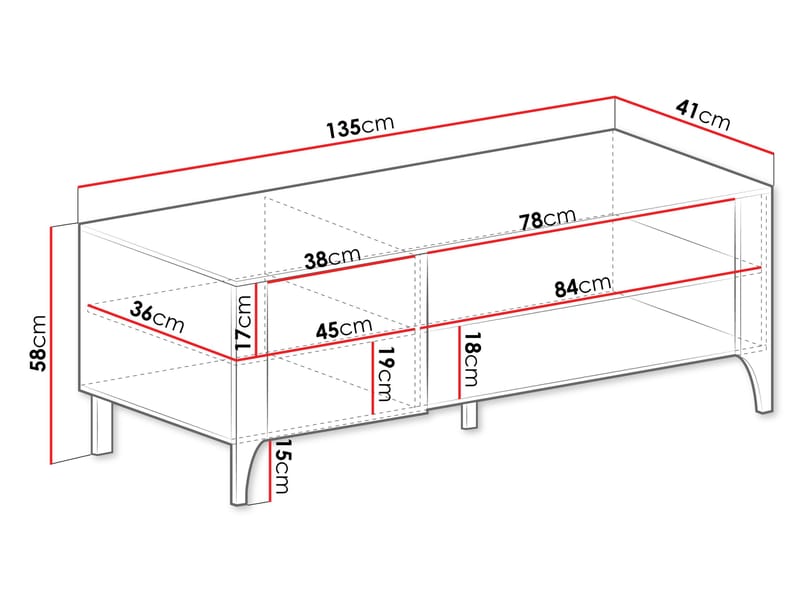 Aggarwal TV-bord 135 cm - Møbler - TV borde & mediemøbler - TV-borde