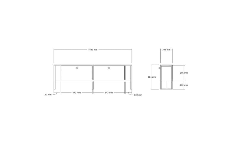 Ahu TV-bænk 160 cm - Valnød - Møbler - TV borde & mediemøbler - TV-borde