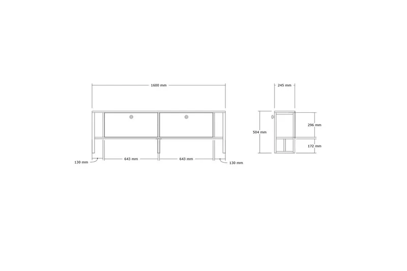 Ahu TV-bænk 160 cm - Valnød - Møbler - TV borde & mediemøbler - TV-borde