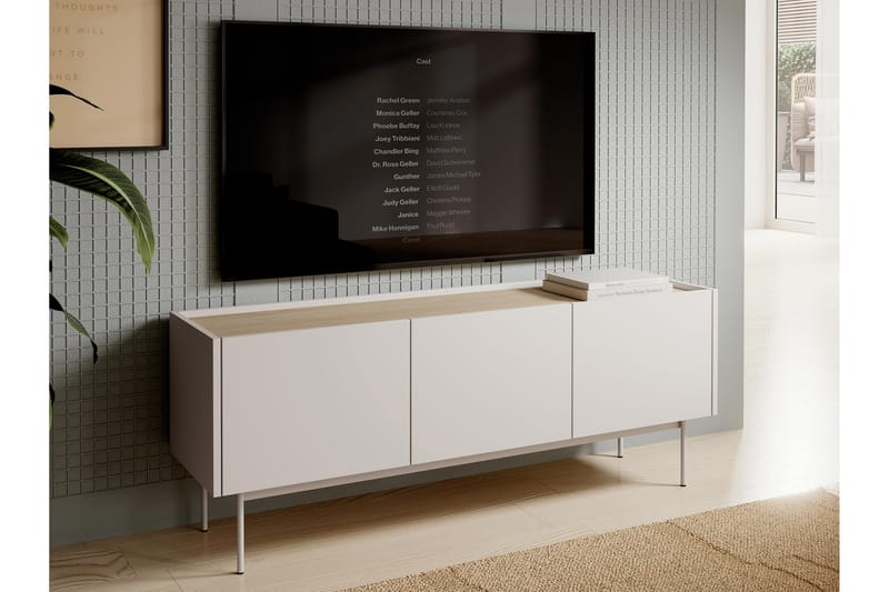 Akansh TV-bænk 144 cm - Beige - Møbler - TV borde & mediemøbler - TV-borde