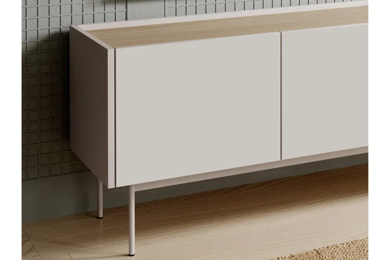 Akansh TV-bænk 144 cm - Beige - Møbler - TV borde & mediemøbler - TV-borde