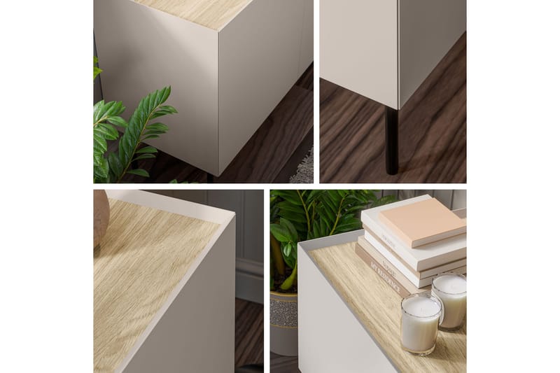 Akie TV-bænk 150 cm - Beige - Møbler - TV borde & mediemøbler - TV-borde