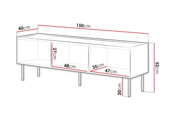 Akie TV-bænk 150 cm - Grøn - Møbler - TV borde & mediemøbler - TV-borde