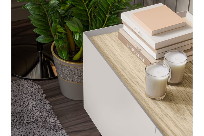 Akie TV-bænk 200 cm - Beige - Møbler - TV borde & mediemøbler - TV-borde