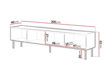 Akie TV-bænk 200 cm - Beige - Møbler - TV borde & mediemøbler - TV-borde