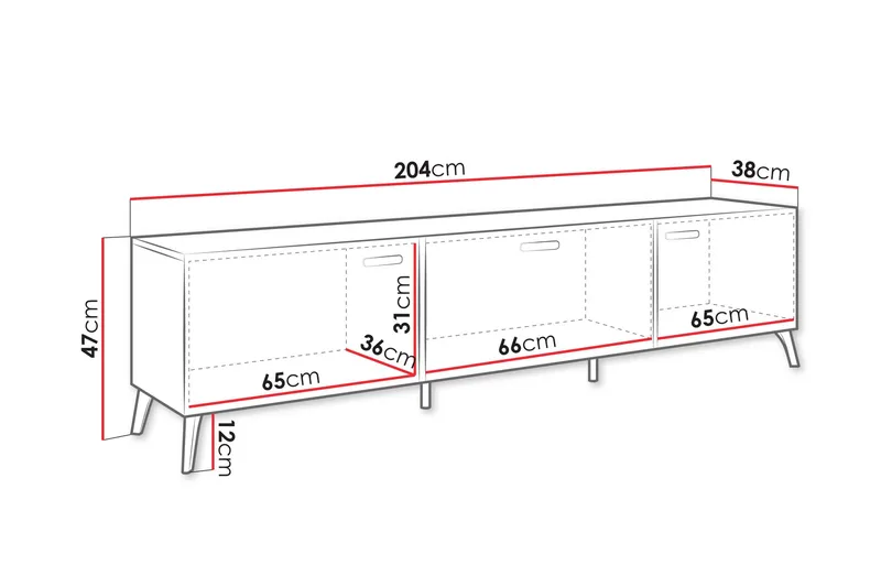 Akihiko TV-bænk 204 cm - Hvid - Møbler - TV borde & mediemøbler - TV-borde