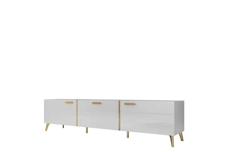 Akihiko TV-bænk 204 cm, Hvid