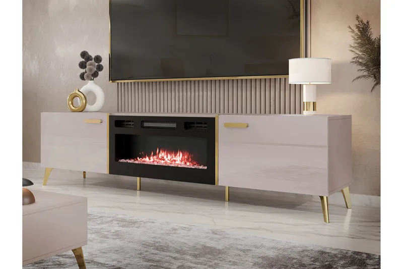 Akihiko TV-bænk 214 cm - Cashmere - Møbler - TV borde & mediemøbler - TV-borde