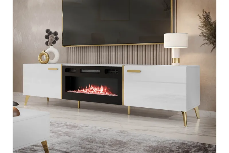 Akihiko TV-bænk 214 cm - Hvid - Møbler - TV borde & mediemøbler - TV-borde