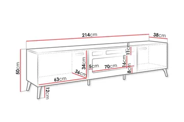 Akihiko TV-bænk 214 cm - Hvid - Møbler - TV borde & mediemøbler - TV-borde