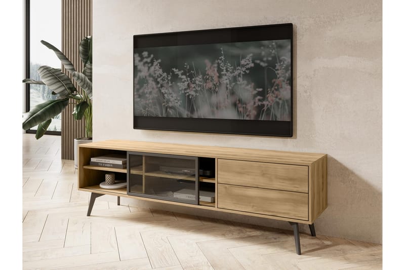 Akihiro TV-bænk 181 cm - Brun - Møbler - TV borde & mediemøbler - TV-borde