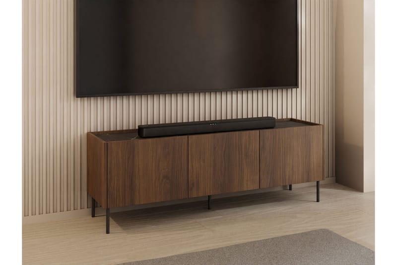 Akihito TV-bænk 144 cm - Brun - Møbler - TV borde & mediemøbler - TV-borde