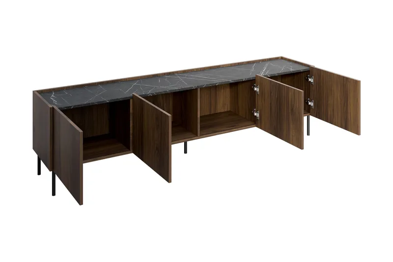 Akihito TV-bænk 200 cm - Brun - Møbler - TV borde & mediemøbler - TV-borde