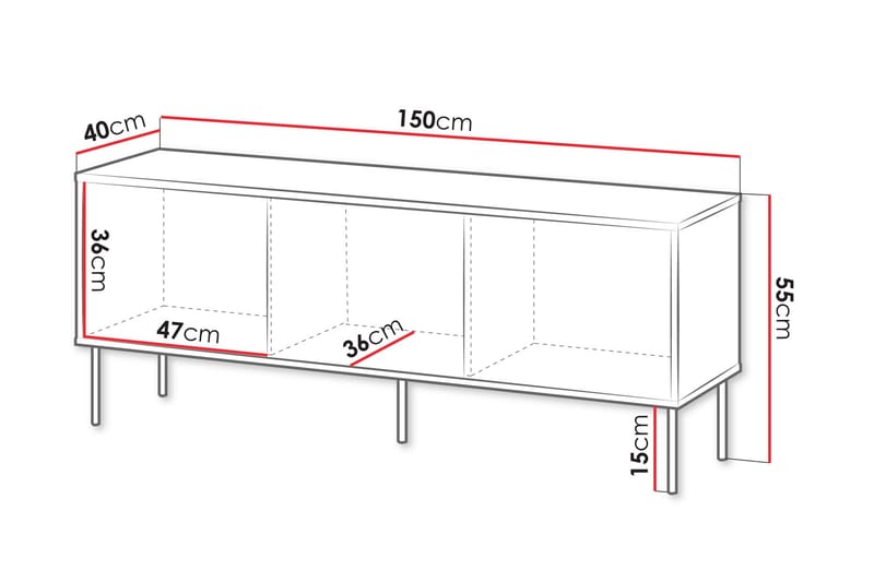 Akiko TV-bænk 150 cm - Beige - Møbler - TV borde & mediemøbler - TV-borde