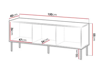 Akiko TV-bænk 150 cm - Grøn - Møbler - TV borde & mediemøbler - TV-borde