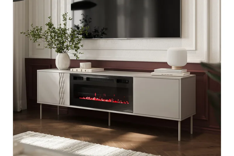 Akiko TV-bænk 180 cm - Beige - Møbler - TV borde & mediemøbler - TV-borde