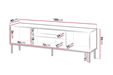 Akiko TV-bænk 180 cm - Beige - Møbler - TV borde & mediemøbler - TV-borde