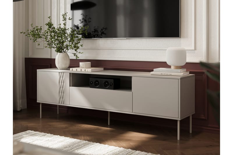 Akiko TV-bænk 180 cm - Beige - Møbler - TV borde & mediemøbler - TV-borde