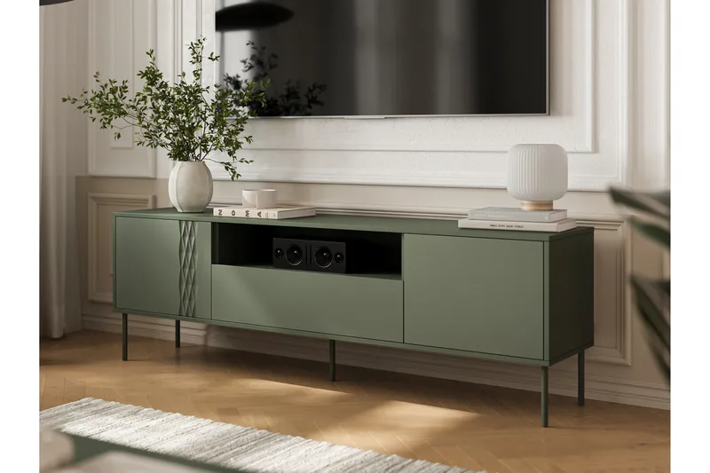 Akiko TV-bænk 180 cm - Grøn - Møbler - TV borde & mediemøbler - TV-borde