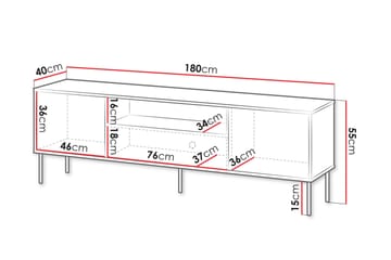 Akiko TV-bænk 180 cm - Grøn - Møbler - TV borde & mediemøbler - TV-borde