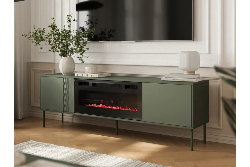 Akiko TV-bænk 180 cm - Grøn - Møbler - TV borde & mediemøbler - TV-borde