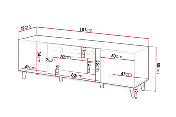 Akimasa TV-bænk 181 cm - Natur - Møbler - TV borde & mediemøbler - TV-borde