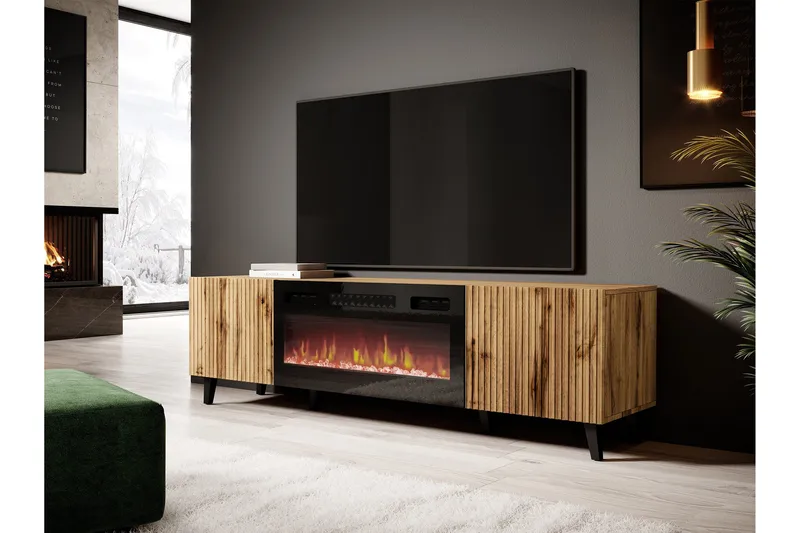 Akimasa TV-bænk 181 cm - Natur - Møbler - TV borde & mediemøbler - TV-borde