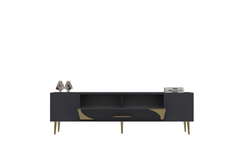 Aldor TV-bænk 150 cm - Antracit/Guld - Møbler - TV borde & mediemøbler - TV-borde
