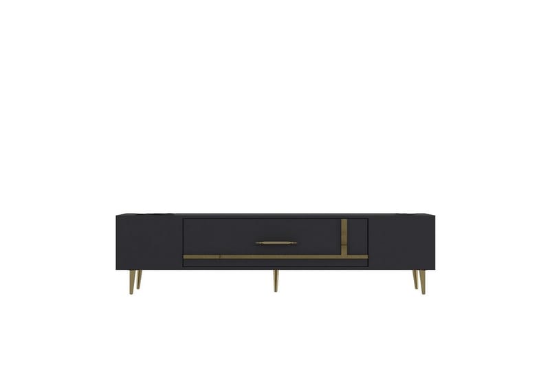 Aldor TV-bænk 150 cm - Antracit/Guld - Møbler - TV borde & mediemøbler - TV-borde