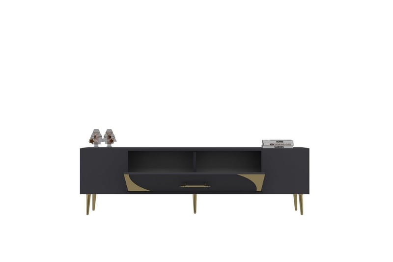 Aldor TV-bænk 150 cm - Antracit/Guld - Møbler - TV borde & mediemøbler - TV-borde
