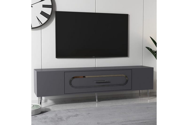 Aldor TV-bænk 150 cm - Antracit/Sølv - Møbler - TV borde & mediemøbler - TV-borde