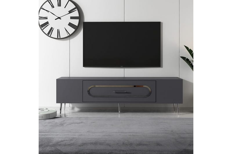 Aldor TV-bænk 150 cm - Antracit/Sølv - Møbler - TV borde & mediemøbler - TV-borde
