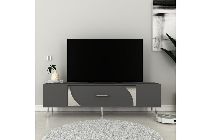 Aldor TV-bænk 150 cm - Antracit/Sølv - Møbler - TV borde & mediemøbler - TV-borde