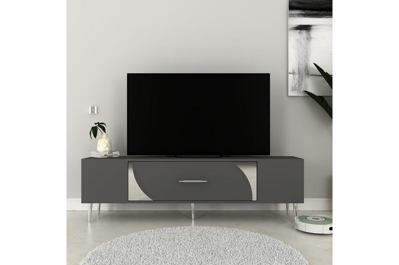 Aldor TV-bænk 150 cm - Antracit/Sølv - Møbler - TV borde & mediemøbler - TV-borde