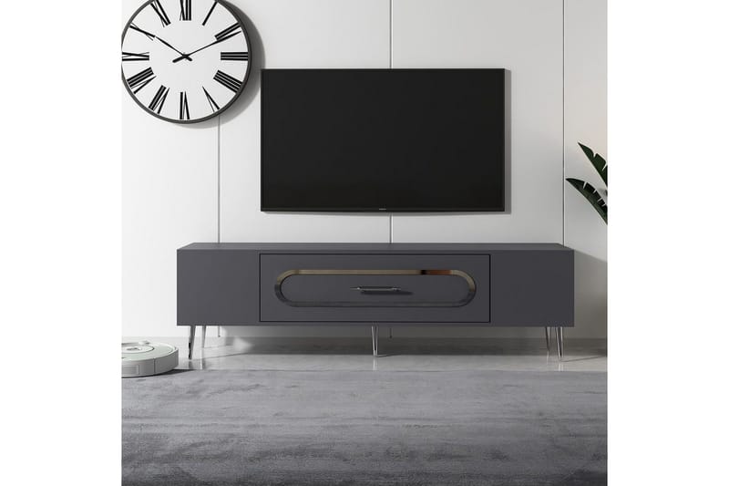 Aldor TV-bænk 150 cm - Antracit/Sølv - Møbler - TV borde & mediemøbler - TV-borde