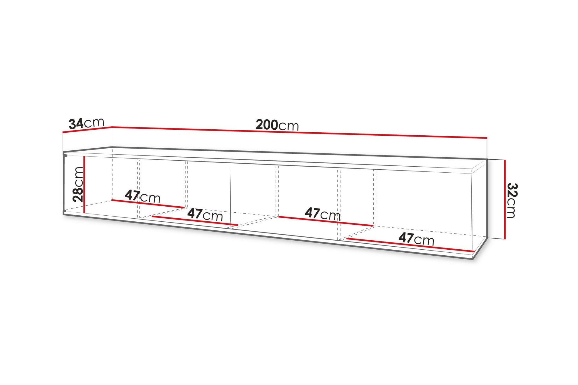 Alim TV-bænk 200 cm - Hvid - Møbler - TV borde & mediemøbler - TV-borde