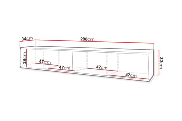 Alim TV-bænk 200 cm - Hvid - Møbler - TV borde & mediemøbler - TV-borde