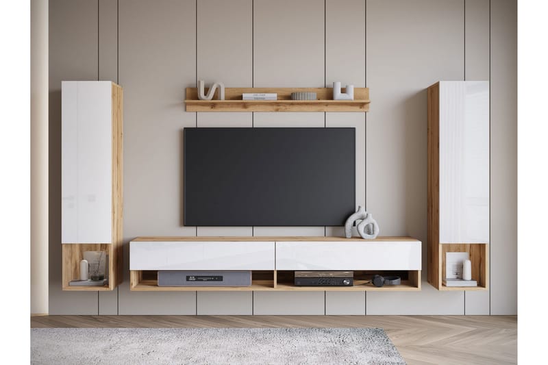 Amadeo TV-møbelsæt - Brun / Hvid - Møbler - TV borde & mediemøbler - Tv-møbelsæt