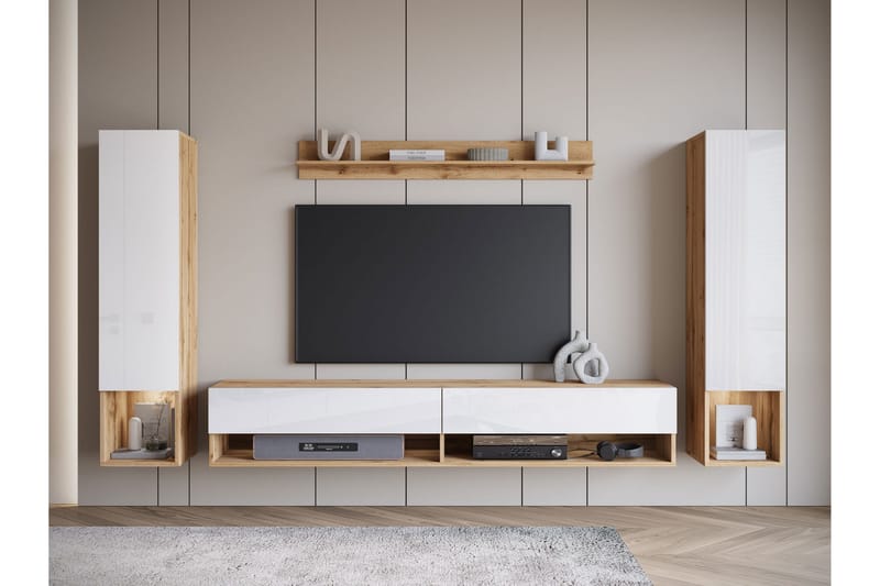 Amadeo TV-møbelsæt - Brun / Hvid - Møbler - TV borde & mediemøbler - Tv-møbelsæt