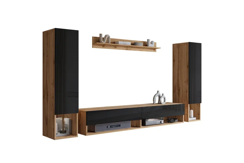 Amadeo TV-møbelsæt - Brun / Sort - Møbler - TV borde & mediemøbler - Tv-møbelsæt