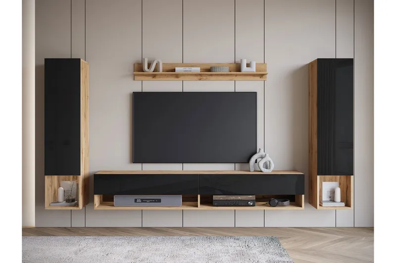 Amadeo TV-møbelsæt - Brun / Sort - Møbler - TV borde & mediemøbler - Tv-møbelsæt