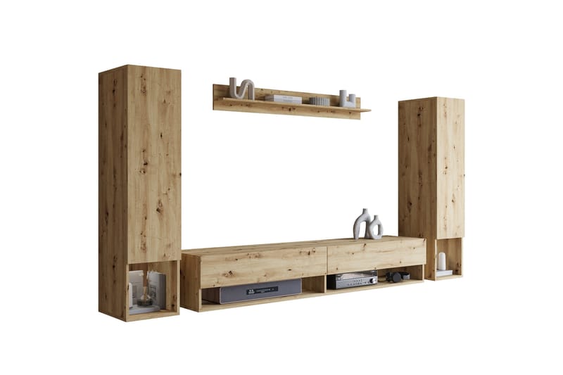 Amadeo TV-møbelsæt, Brun